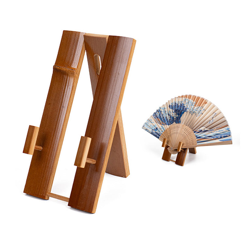 Soporte Abanico Japonés Plegable Bambú