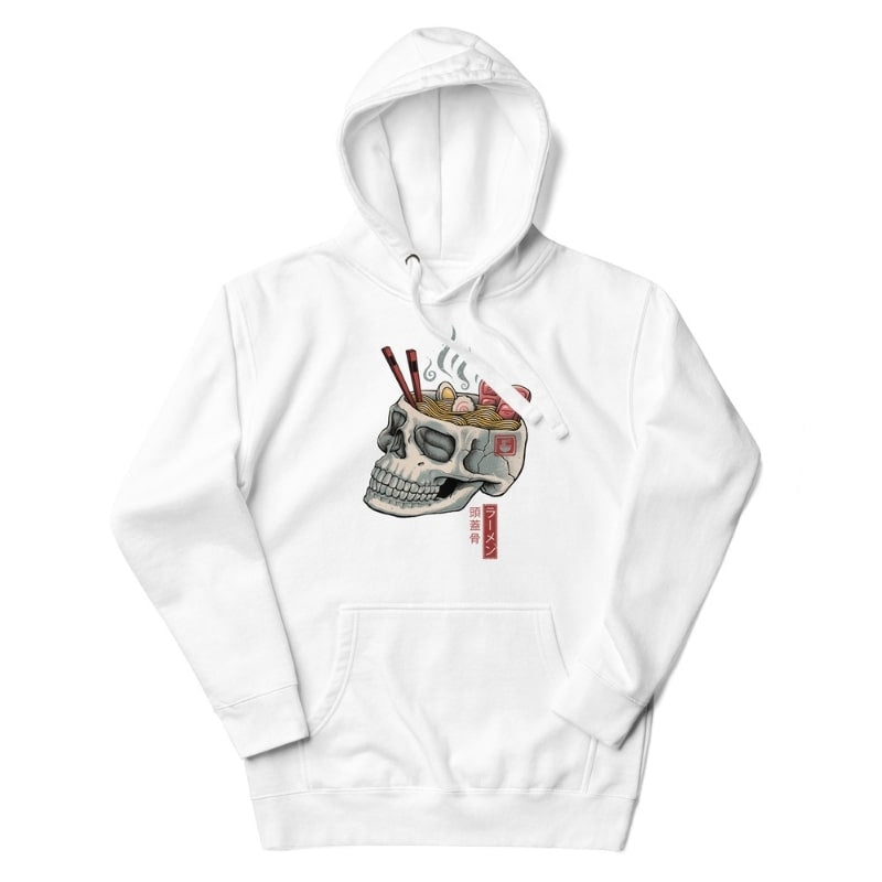 Sudadera Japonesa Calavera Ramen S / Blanco
