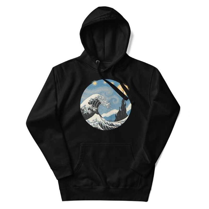 Sudadera Japonesa Ola y Noche de Estrellas S