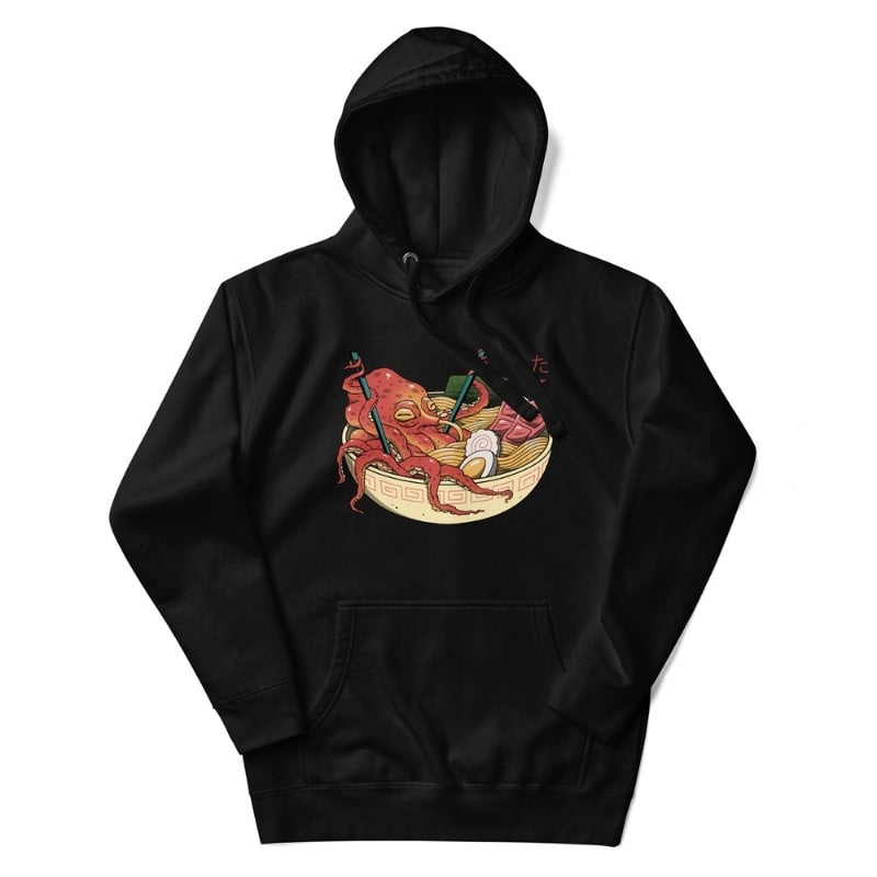 Sudadera Japonesa Pulpo Ramen S / Negro