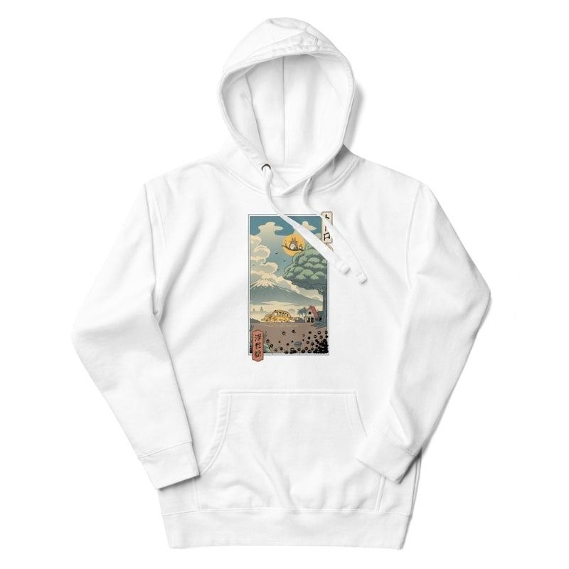 Sudadera Japonesa Ukiyo-e Guardianes del Bosque S / Blanco
