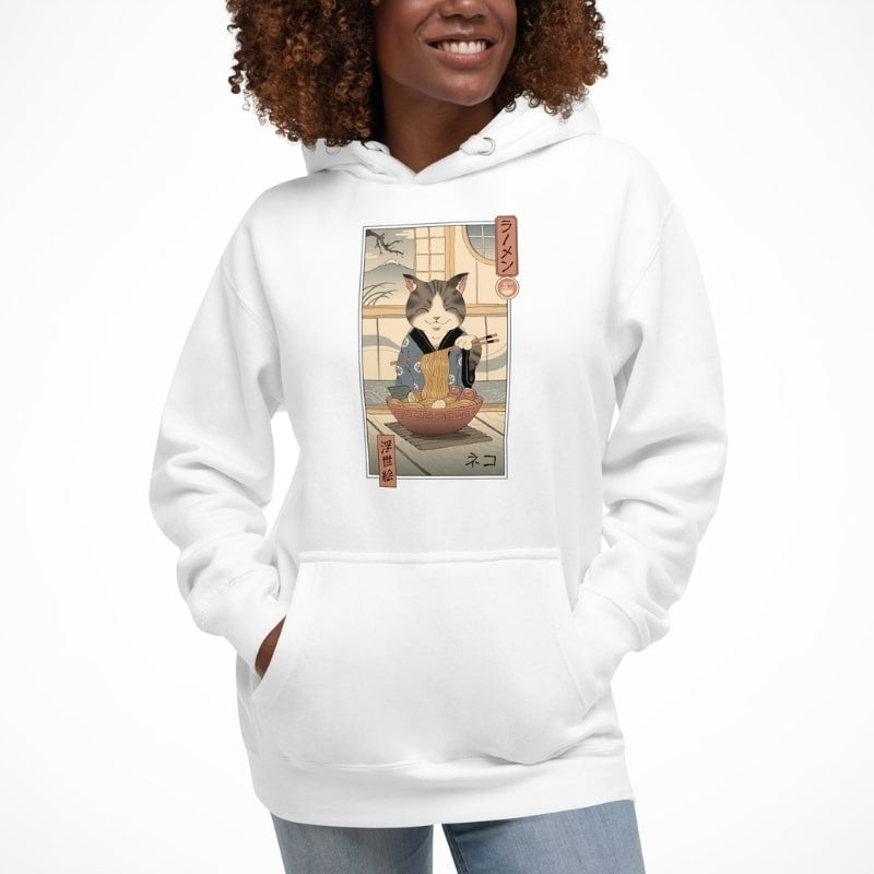 Sudadera Japonesa Ukiyo-e Neko Ramen