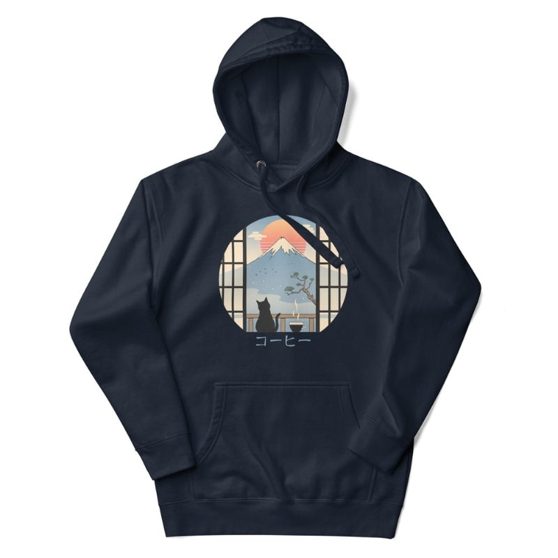 Sudadera Gato Japonés y Monte Fuji - S