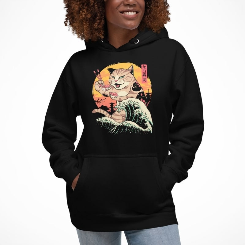 Sudadera japonesa Kaiju Neko Sushi