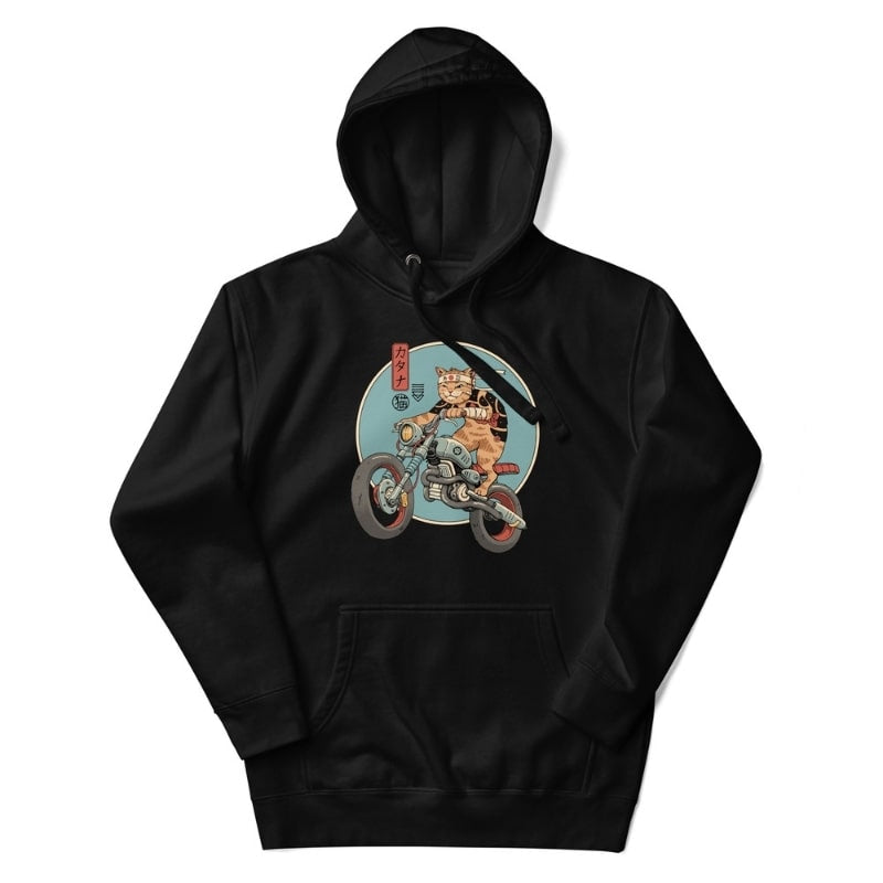 Sudadera Japonesa Neko Rider - S / Negra