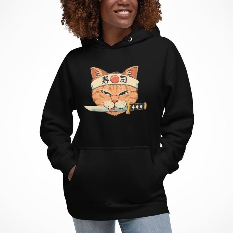 Sudadera japonesa Neko Sushi Katana