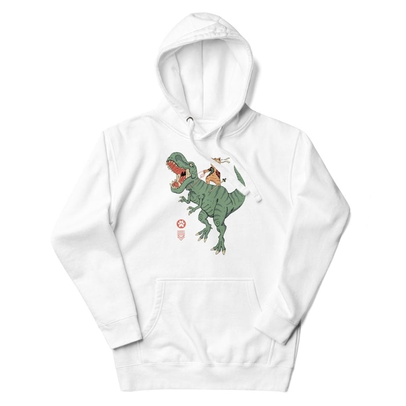 Sudadera Japonesa Neko T-Rex - S / Blanca