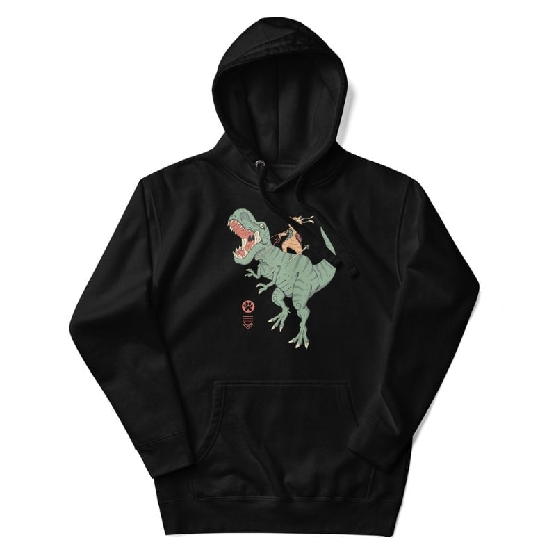 Sudadera Japonesa Neko T-Rex - S / Negro