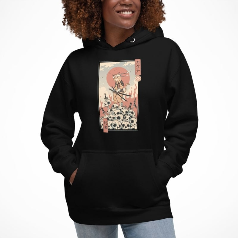 Sudadera japonesa Ukiyo-e Neko Assassin