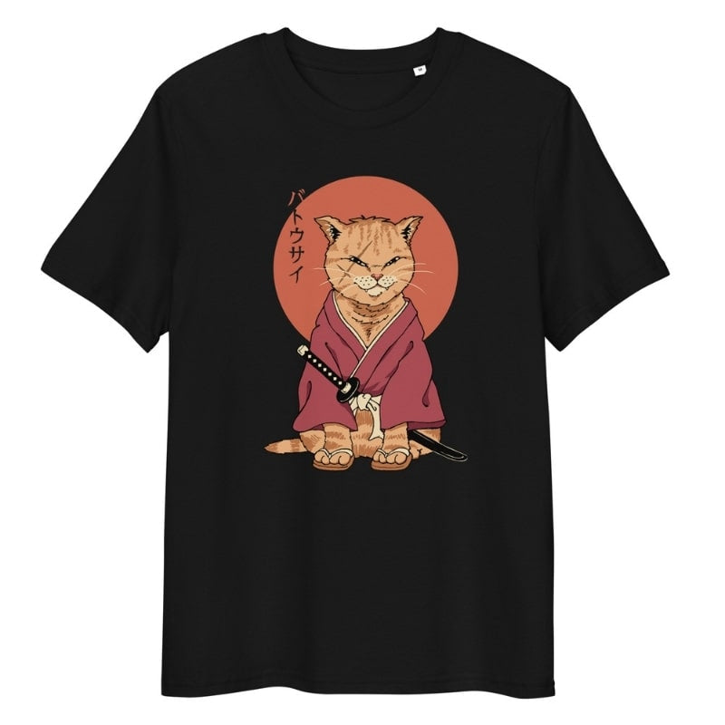 Camiseta japonesa Neko Battôsaï - S / Negra