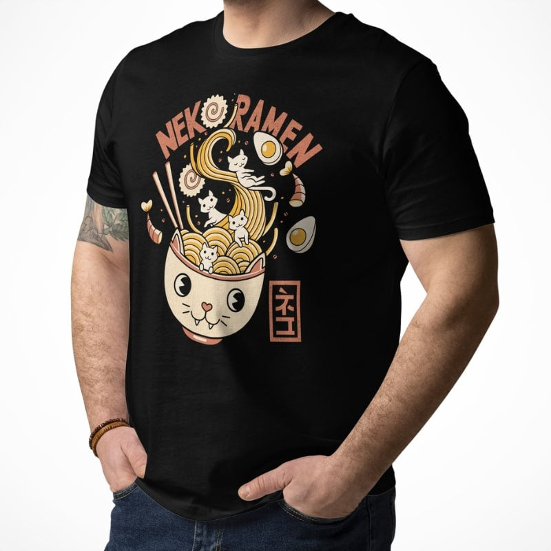 Camiseta japonesa Neko Ramen