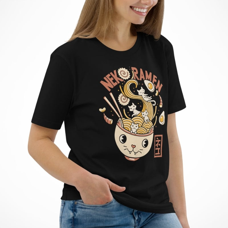 Camiseta japonesa Neko Ramen