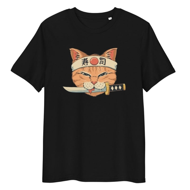 Camiseta japonesa Neko Sushi Katana - S