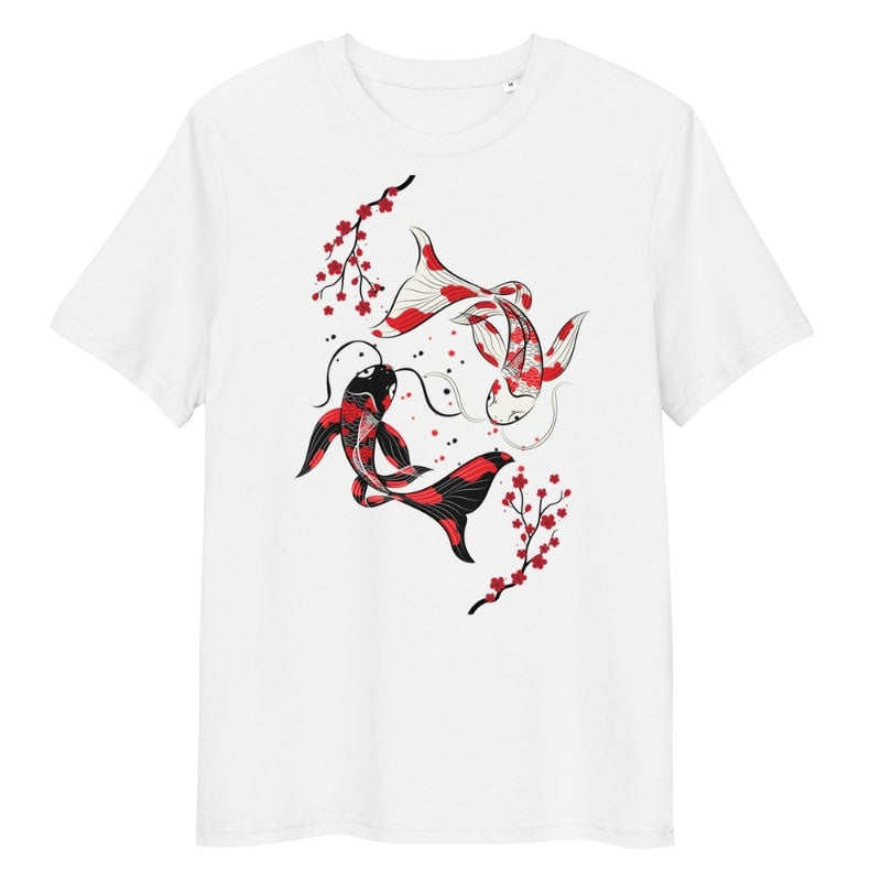 Camiseta japonesa Sakura Koi - S / Blanca