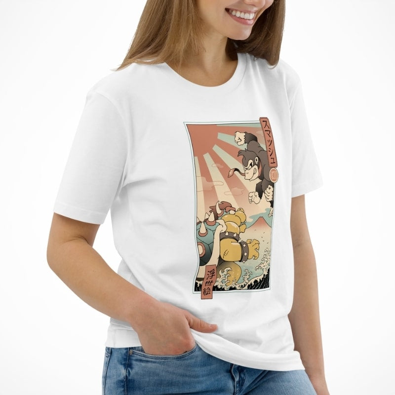 Camiseta Japonesa Ukiyo-e Kaiju Smash