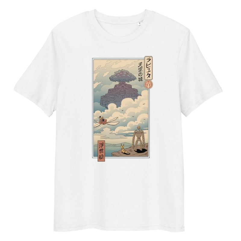 Camiseta Japonesa Ukiyo-e Laputa - S / Blanc