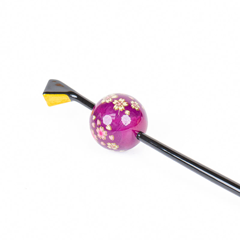 Tama Kanzashi japonés Ukidama morado