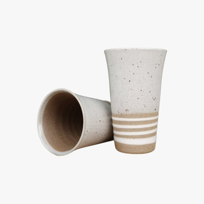 Taza Japonesa de Terracota Blanca