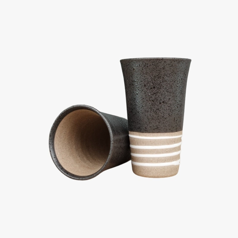 Taza Japonesa de Terracota Negra