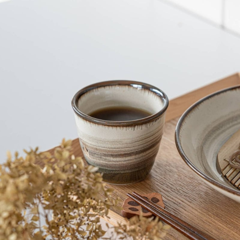 Taza Japonesa Hakeme Marrón