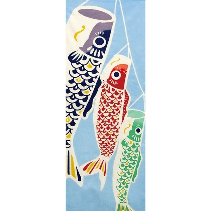 Tenugui Japonais Carpes Colorées