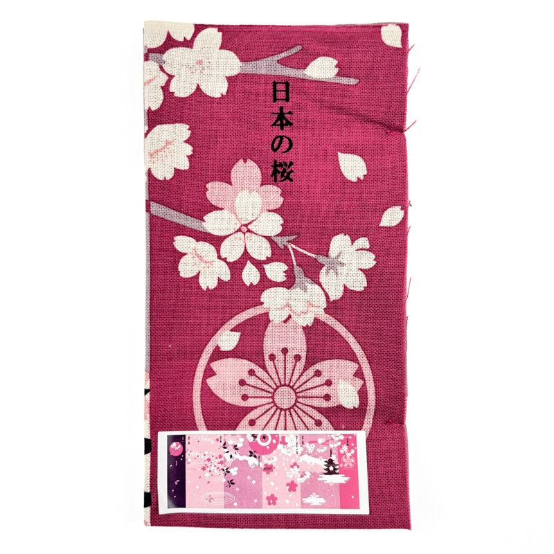 Tenugui Japonés Sakura Fucsia