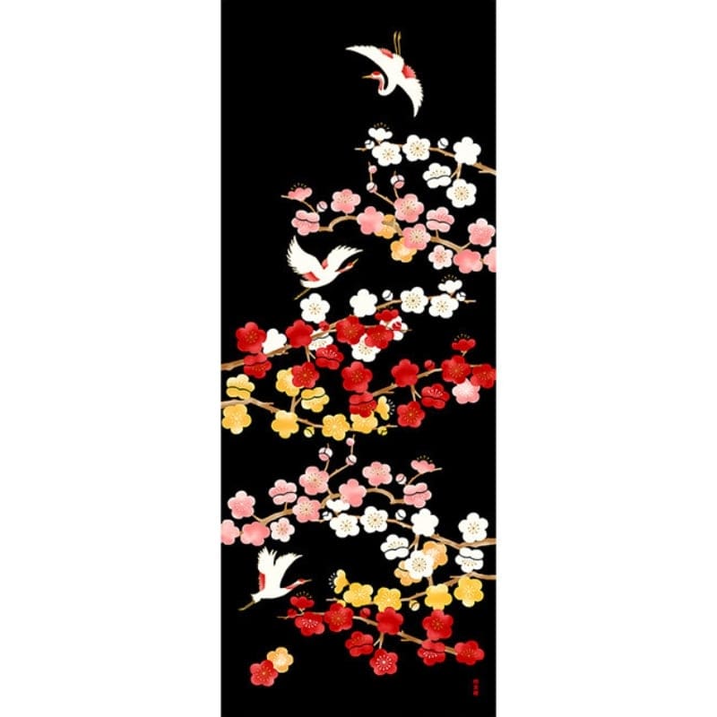 Tenugui Japonés Ume to Tsuru