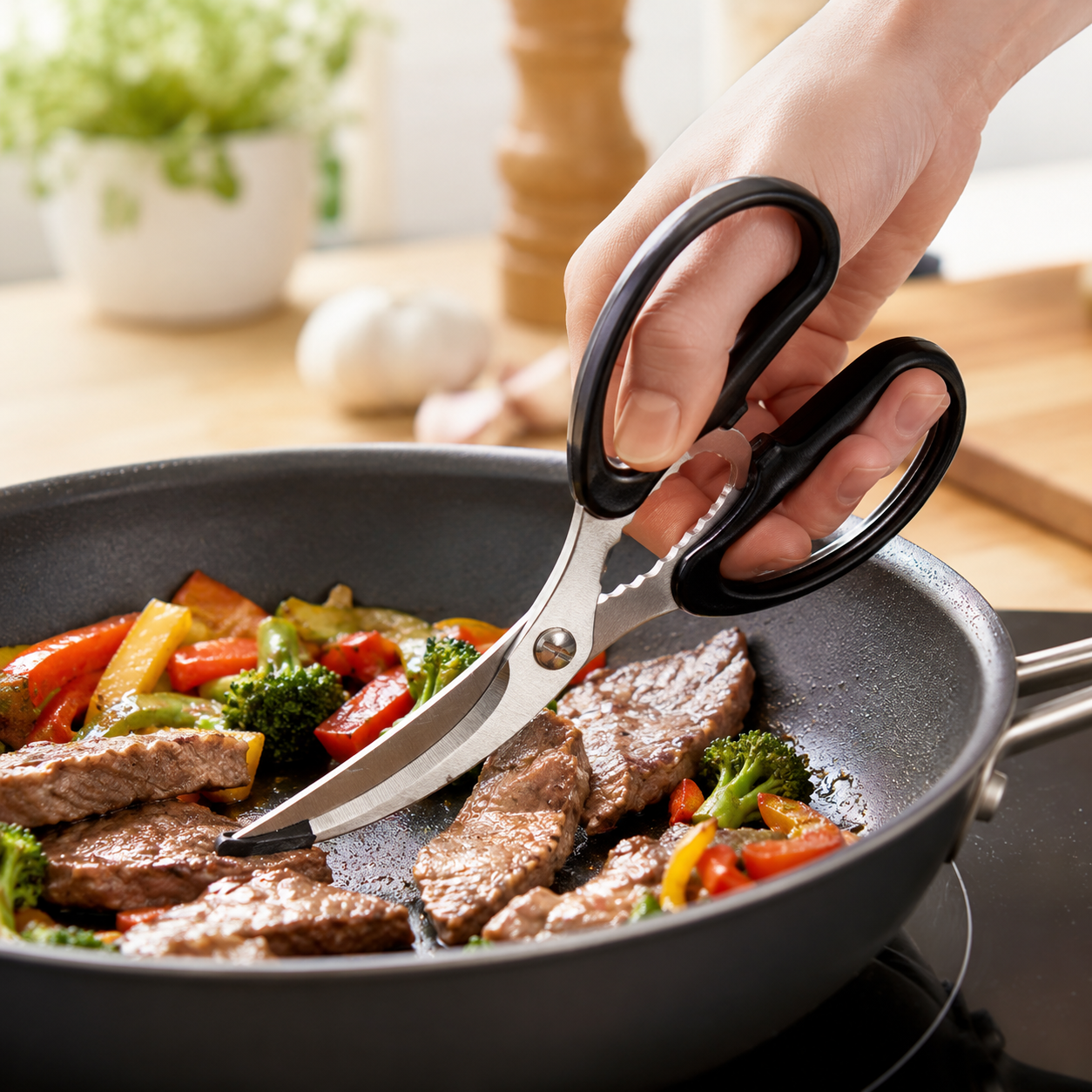Tijeras de Cocina Japonesas de Acero Inoxidable Antirrayaduras