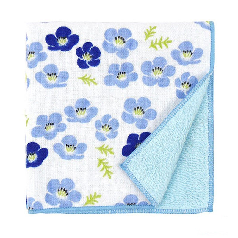Toalla Japonesa - Pequeñas Flores Azules