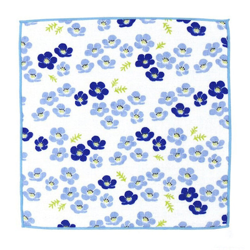 Toalla Japonesa - Pequeñas Flores Azules