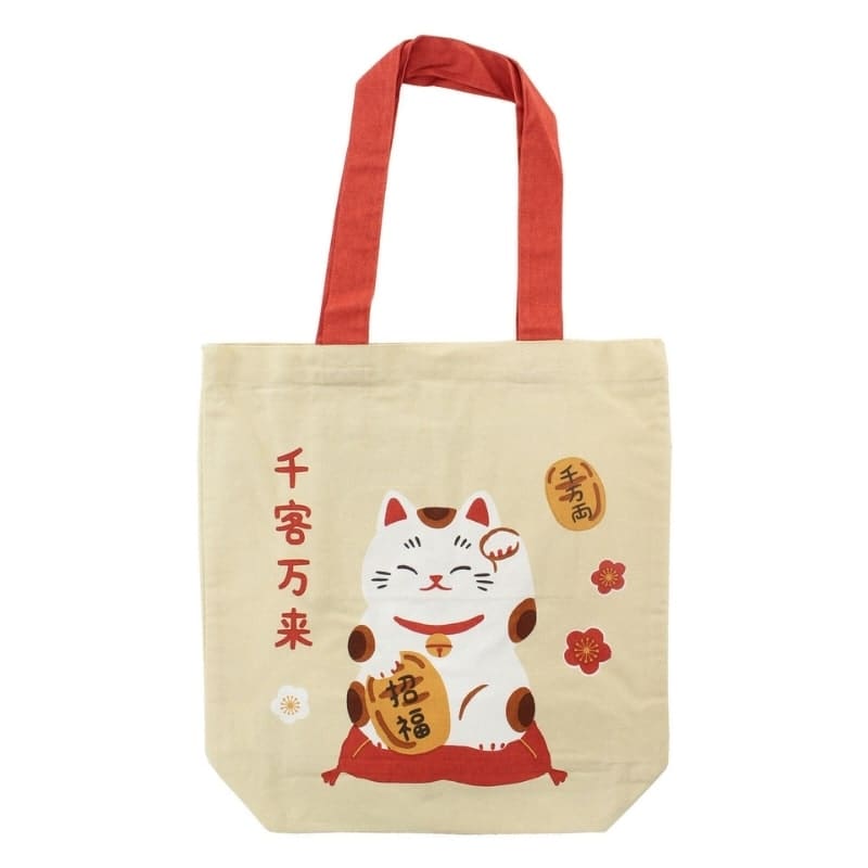 Tote Bag Beige Fuku Maneki Neko