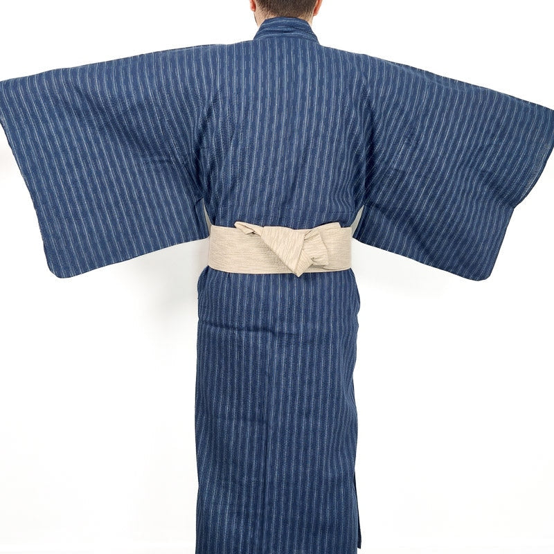 Yukata Japonés de Rayas Azules