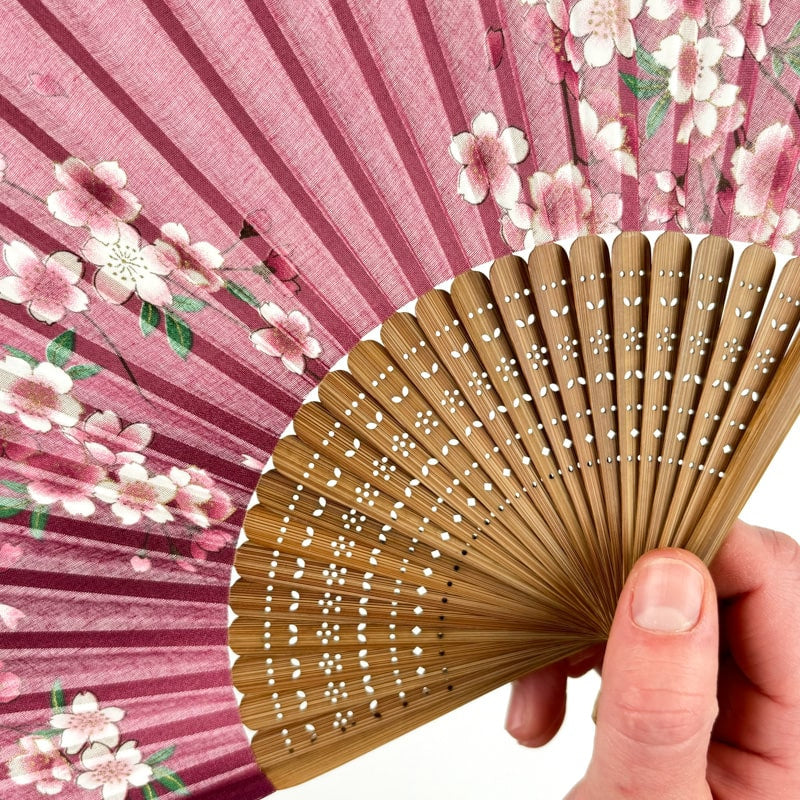Abanico japonés Sakura rosa