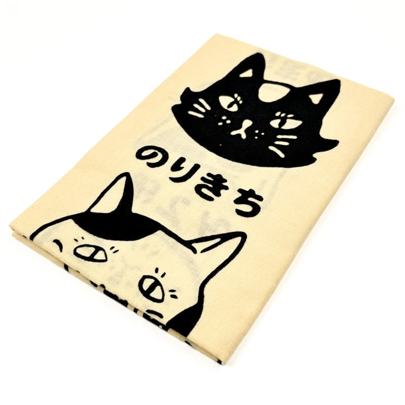 Tenugui Japanese Cat Print